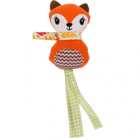 Играчка за котки Flamingo Jade Fox Orange 17.5 см – плюшена лисица с котешка трева и шумящ ефект
